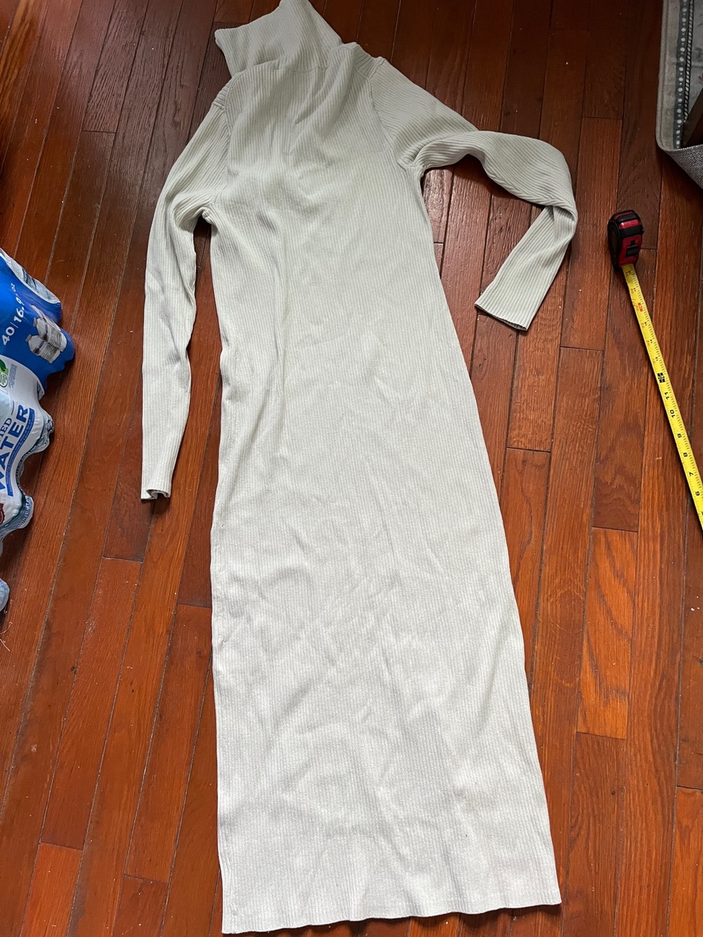 Uniqlo Sage Ribbed Turtleneck Maxi Dress
